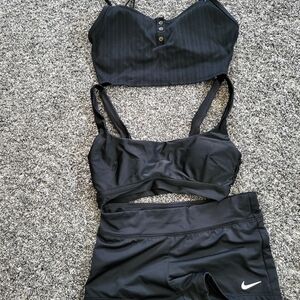 2 Aerie Swim Tops and 1 Nike swim short